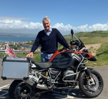 Richard Drax with his motorbike